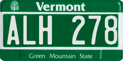 VT license plate ALH278