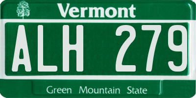 VT license plate ALH279