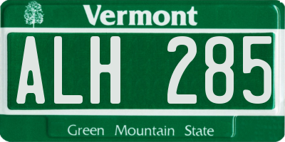 VT license plate ALH285