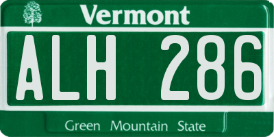 VT license plate ALH286