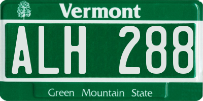 VT license plate ALH288