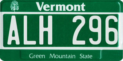 VT license plate ALH296
