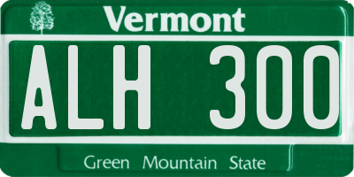 VT license plate ALH300