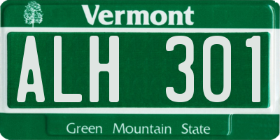 VT license plate ALH301