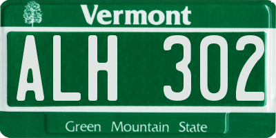 VT license plate ALH302
