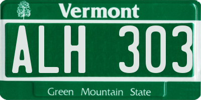VT license plate ALH303