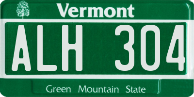 VT license plate ALH304
