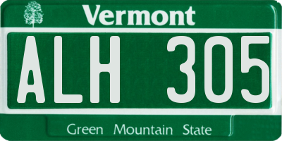 VT license plate ALH305