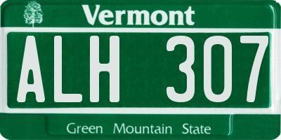 VT license plate ALH307