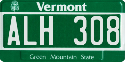 VT license plate ALH308