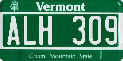 VT license plate ALH309