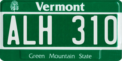 VT license plate ALH310