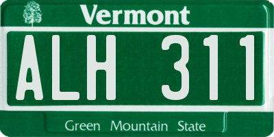 VT license plate ALH311