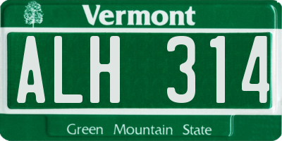 VT license plate ALH314