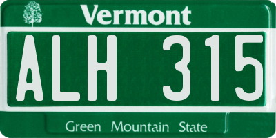 VT license plate ALH315