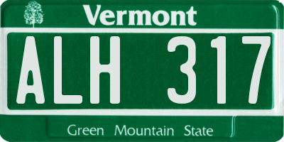 VT license plate ALH317