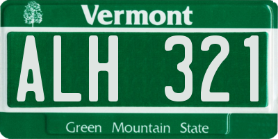 VT license plate ALH321