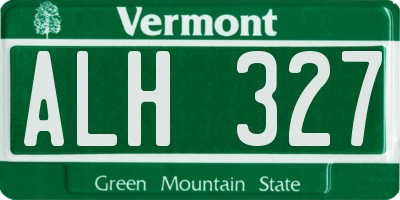 VT license plate ALH327
