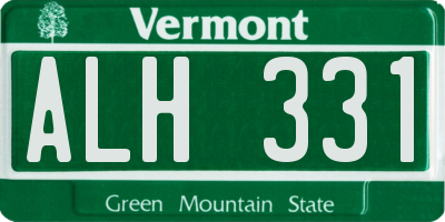 VT license plate ALH331