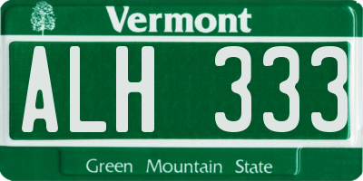 VT license plate ALH333
