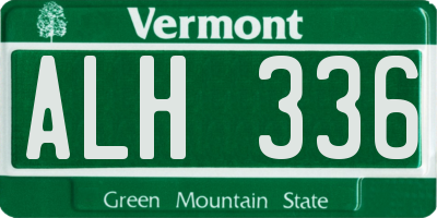 VT license plate ALH336
