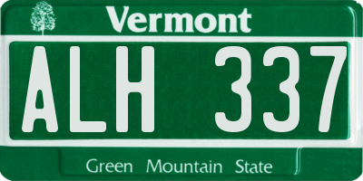 VT license plate ALH337