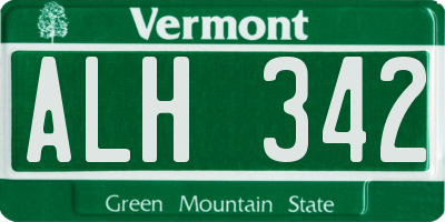 VT license plate ALH342