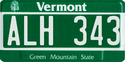 VT license plate ALH343