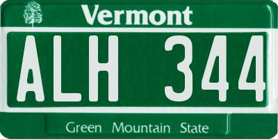 VT license plate ALH344