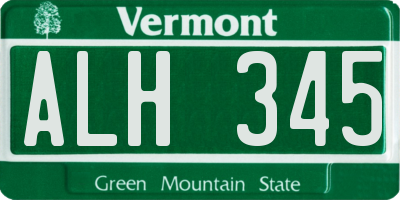VT license plate ALH345