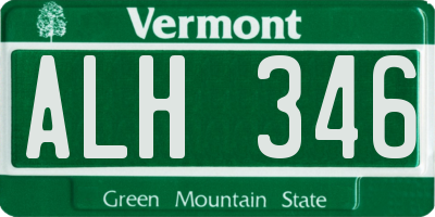 VT license plate ALH346