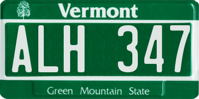VT license plate ALH347