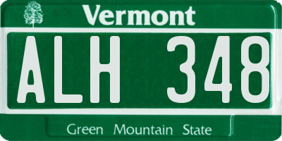 VT license plate ALH348
