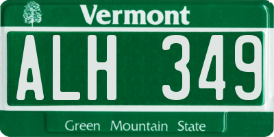 VT license plate ALH349