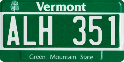 VT license plate ALH351