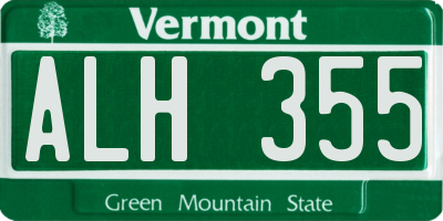 VT license plate ALH355