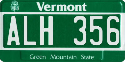VT license plate ALH356