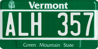 VT license plate ALH357