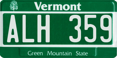 VT license plate ALH359