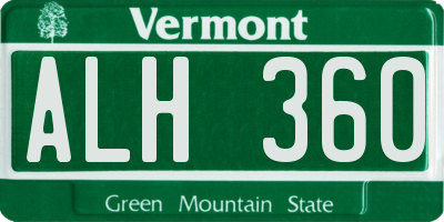 VT license plate ALH360
