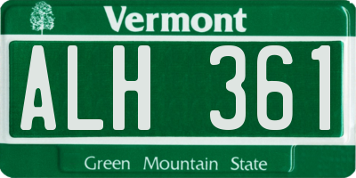 VT license plate ALH361
