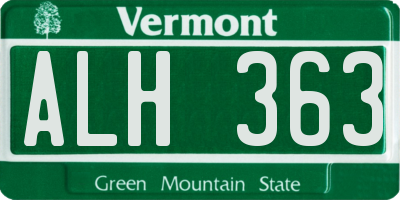 VT license plate ALH363