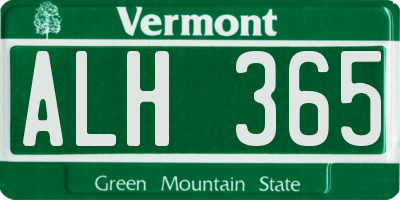 VT license plate ALH365