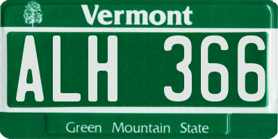 VT license plate ALH366