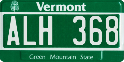 VT license plate ALH368