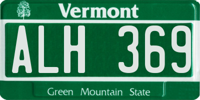 VT license plate ALH369