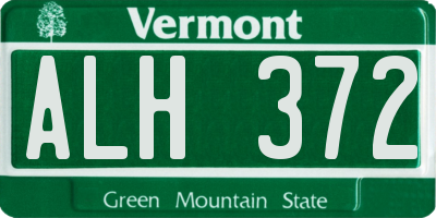 VT license plate ALH372