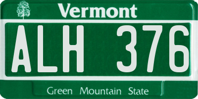 VT license plate ALH376