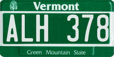 VT license plate ALH378