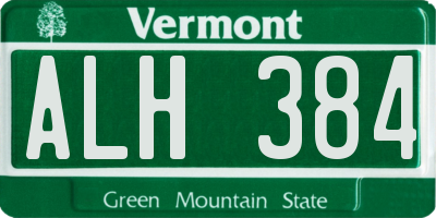 VT license plate ALH384